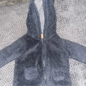 Cozy Blue Fuzzy Hooded Jacket